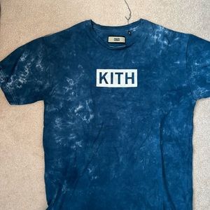 Kith size large.  Blue dyed.  Very cool shirt.  Great shape.